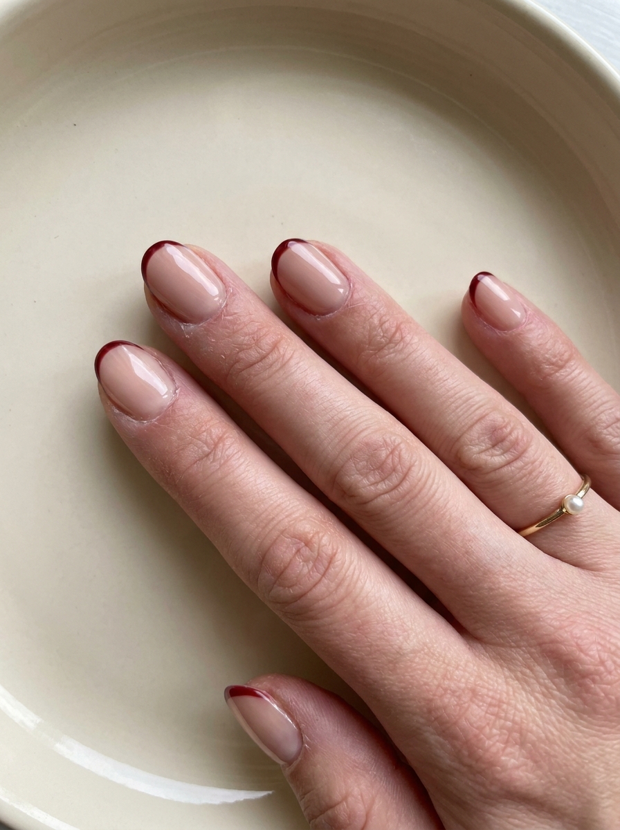 Oxblood Micro French als Herbst Beauty Trends Inspiration 2026